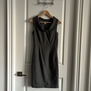 Grey shift dress for work with cowl neck.  Size S